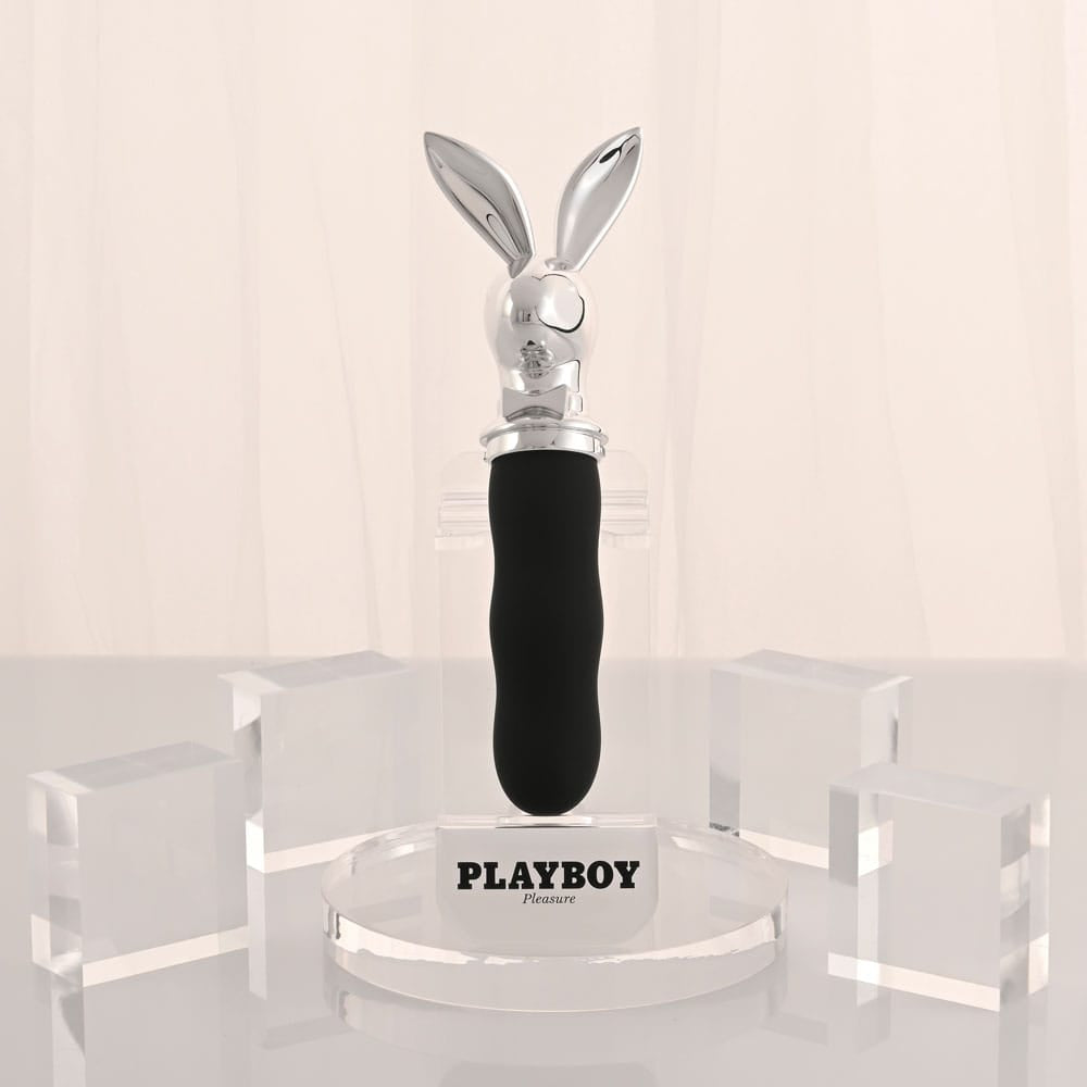 Playboy Pleasure BUNNY ON THE GO - Black/Chrome 18.6 cm USB-C Rechargeable Vibrator