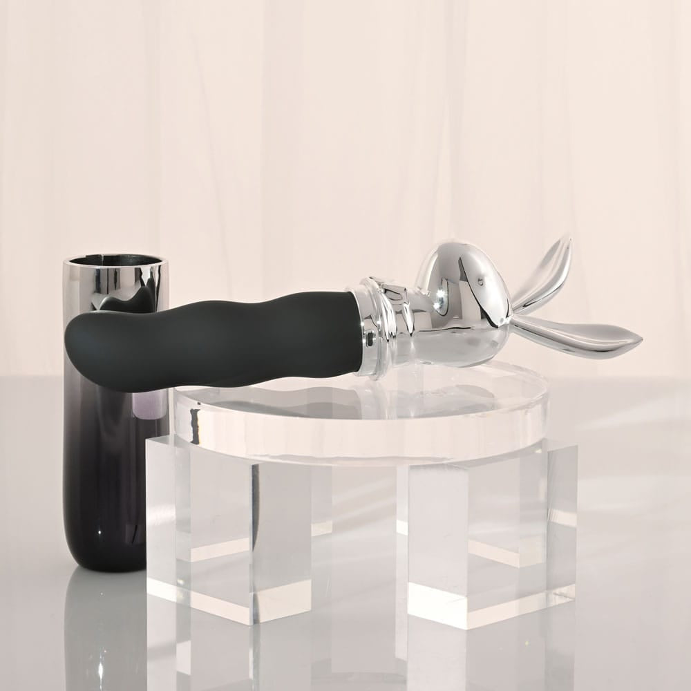Playboy Pleasure BUNNY ON THE GO - Black/Chrome 18.6 cm USB-C Rechargeable Vibrator