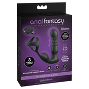 Anal Fantasy Elite Ass-Gasm Slide & Glide - Black USB Rechargeable Prostate Massage with Cock Ring