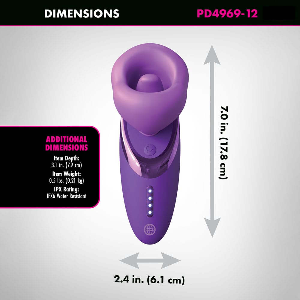 Fantasy For Her Pleasure Sucker - Purple USB Rechargeable Sucking