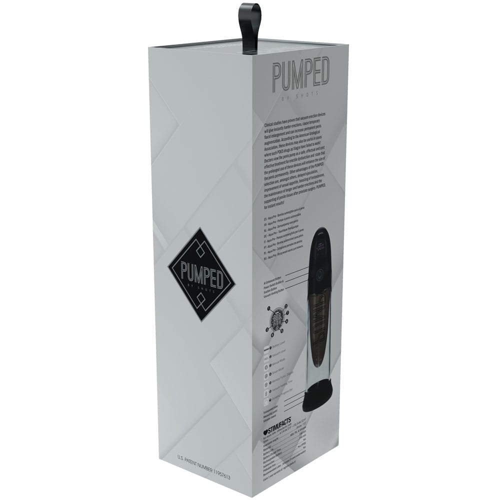 PUMPED Aqua-Pro Auto Pump - Black - Black/Clear USB Rechargeable AI-Enabled Submersible Auto Penis Pump