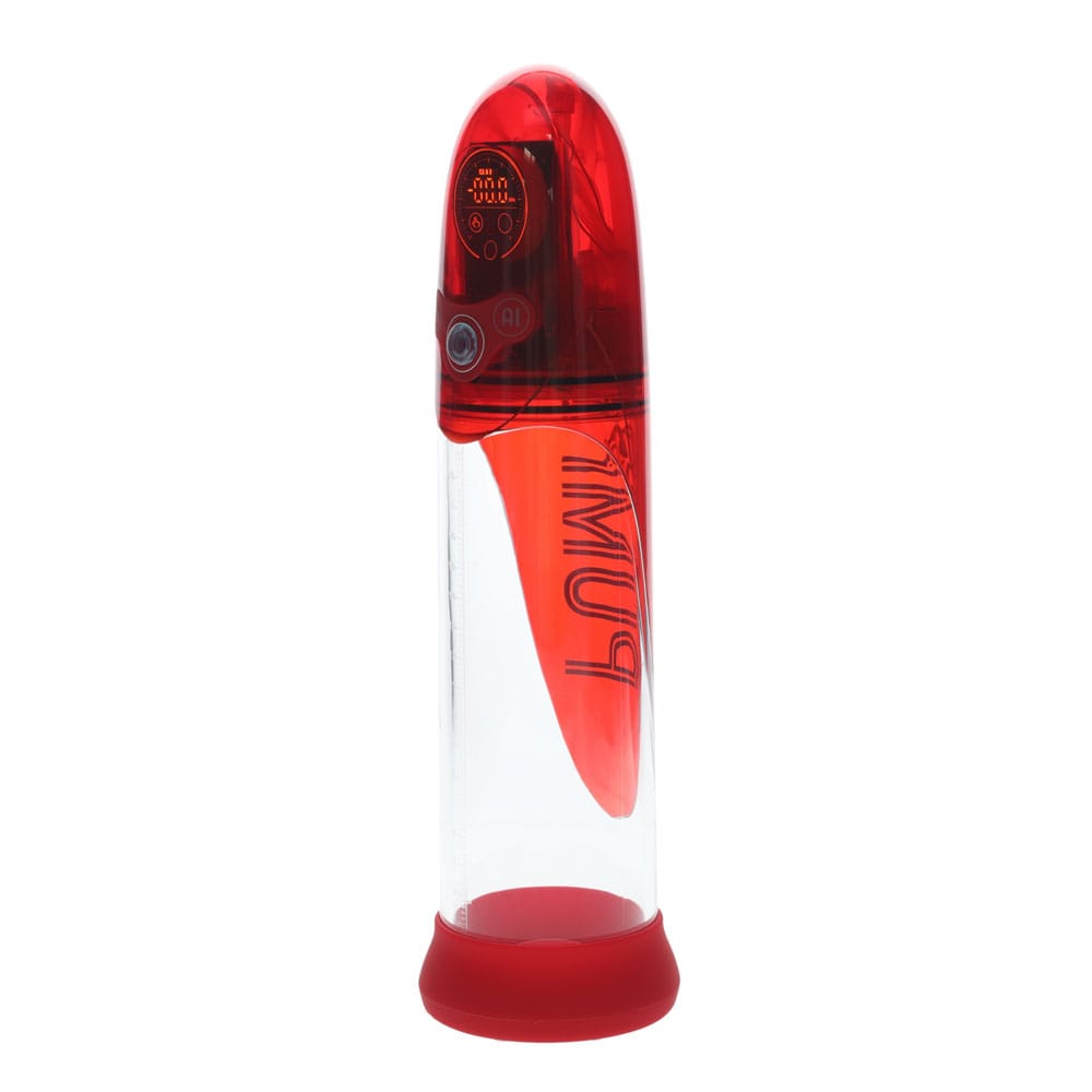 PUMPED Aqua-Pro Auto Pump - Red - Red/Clear USB Rechargeable AI-Enabled Submersible Auto Penis Pump