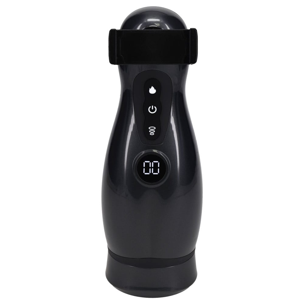 PUMPED Virtuo - Gunmetal - Gunmetal Grey/Clear USB Rechargeable Sucking And Vibrating Auto Masturbator