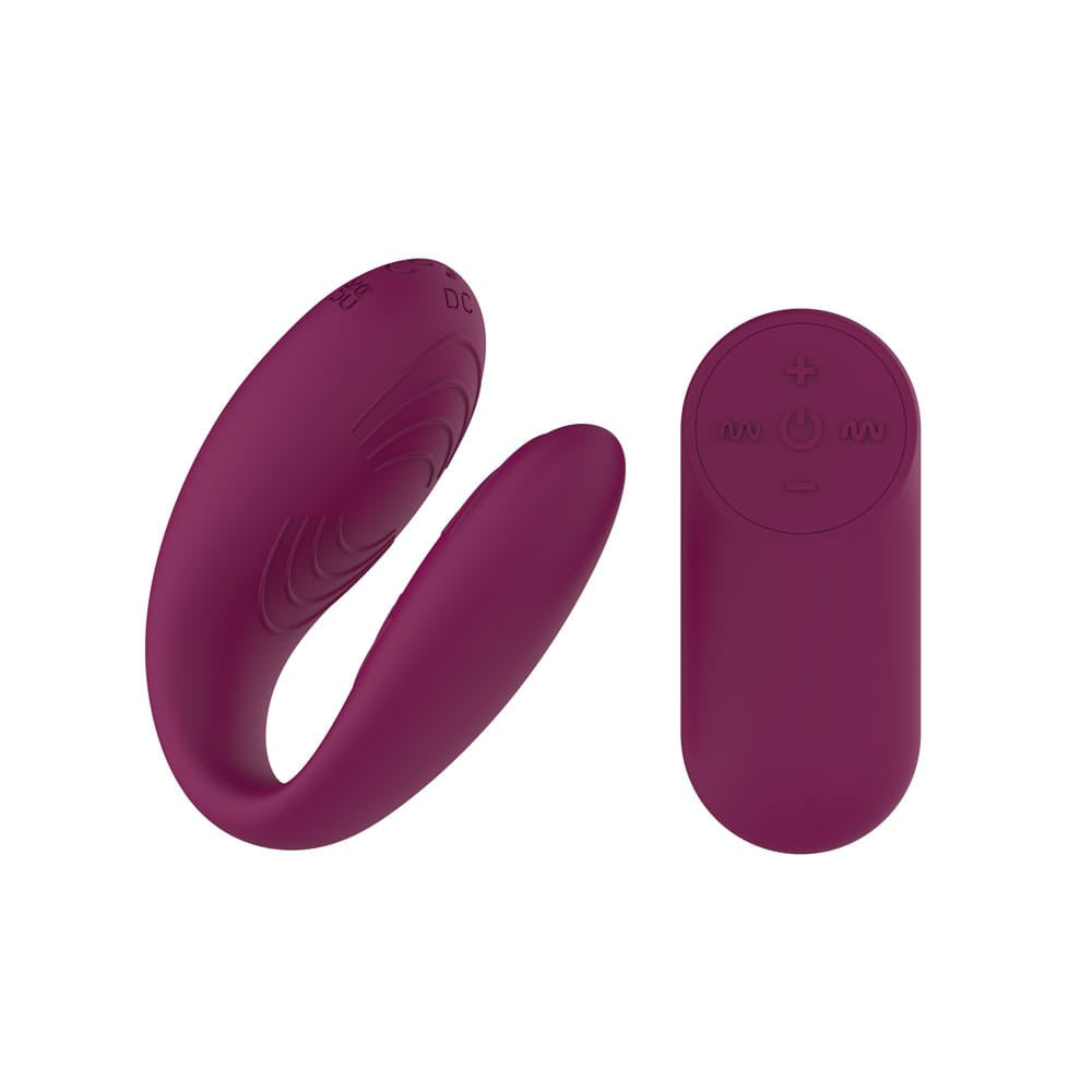 Passion Play Couple Vibe with Remote Controller - Purple USB Rechargeable Couples Vibrator with Wireless Remote