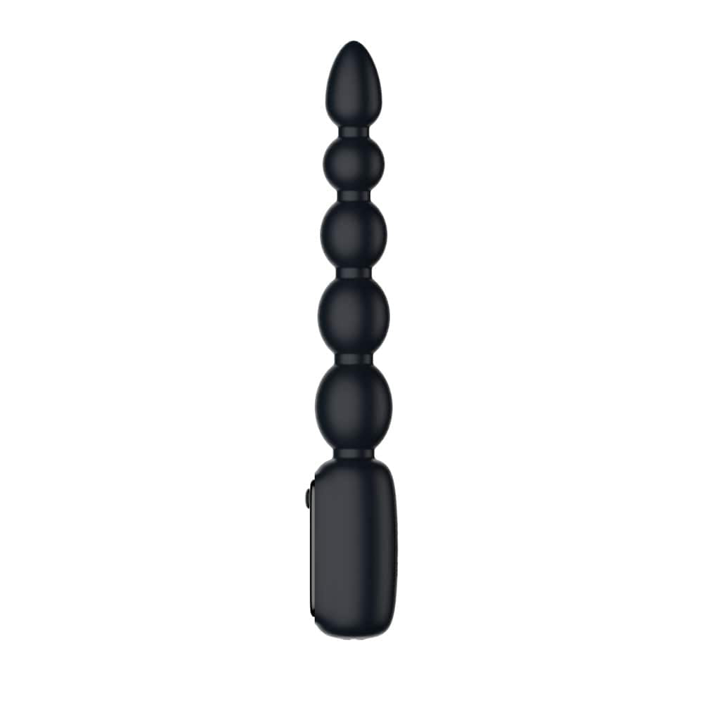 Passion Play Vibrating Anal Beads with LED Screen - Black 23 cm USB Rechargeable Vibrating Anal Beads