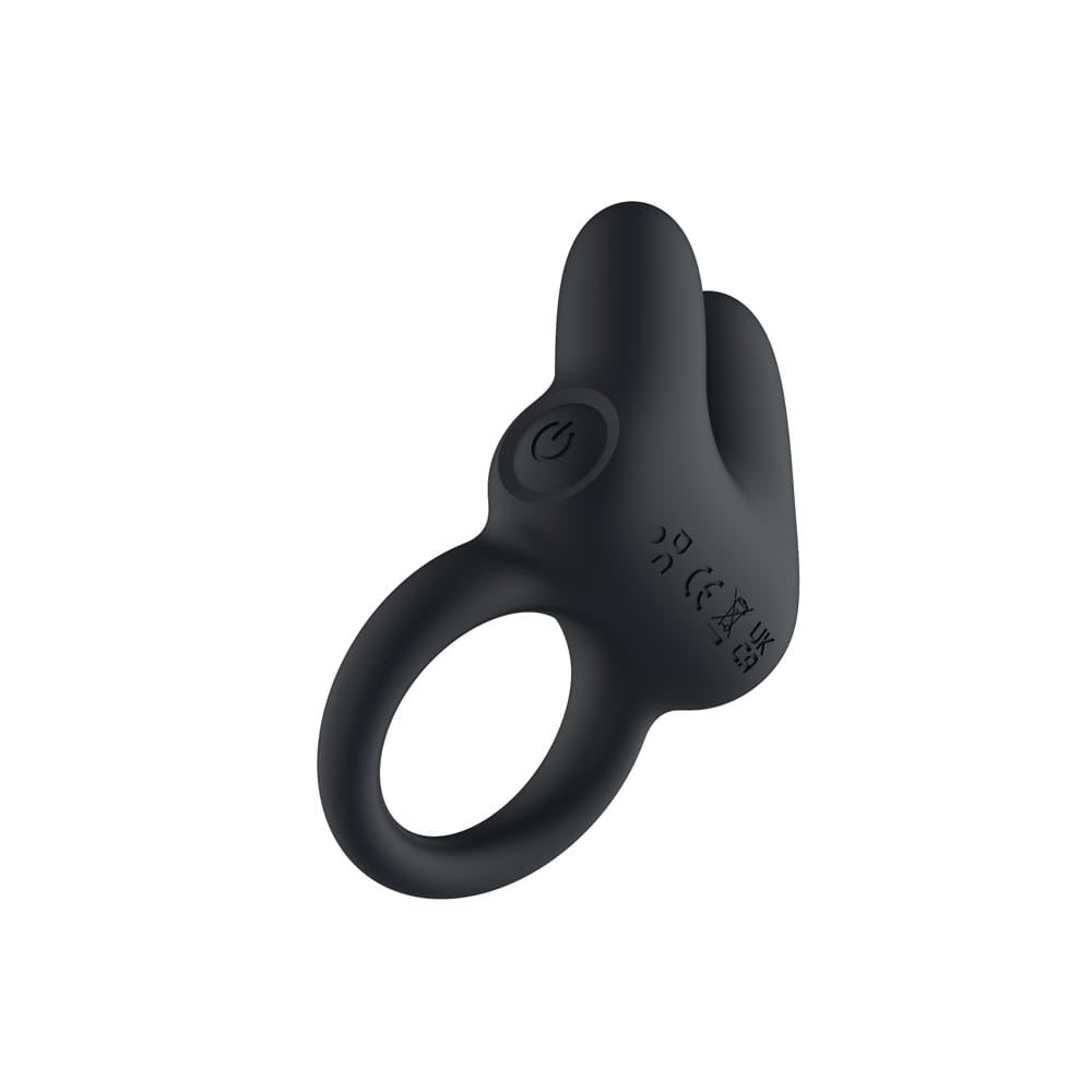 Passion Play Dual Motors Vibrating Cockring - Black USB Rechargeable Vibrating Cock Ring