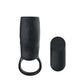 Passion Play Vibrating Cockring Sleeve - Black USB Rechargeable Vibrating Penis Sleeve with Wireless Remote