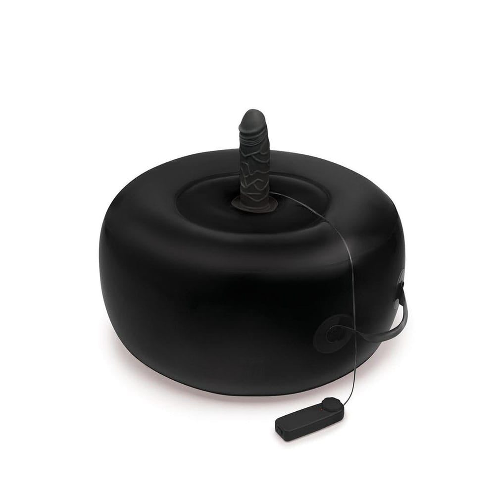 Whipsmart Inflatable Vibrating Love Seat - Black Inflatable Cushion with 6'' Vibrating Dong