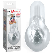 Pipedream Extreme Toyz Self Lubricating Sorority Snatch - Clear - Clear Vagina Stroker