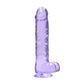 RealRock 9'' Realistic Dildo With Balls - Purple 22.9 cm Dong