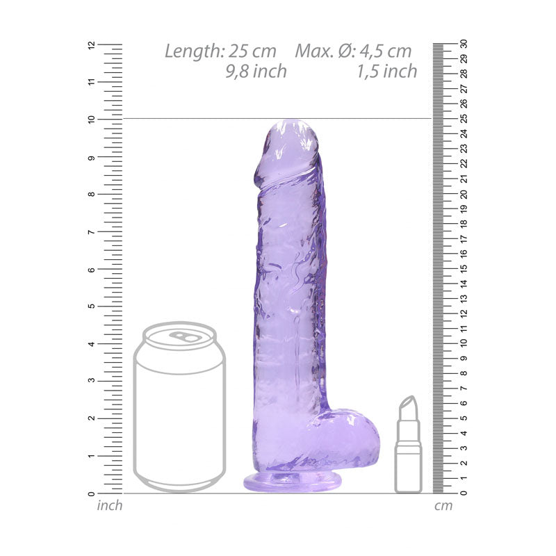 RealRock 9'' Realistic Dildo With Balls - Purple 22.9 cm Dong