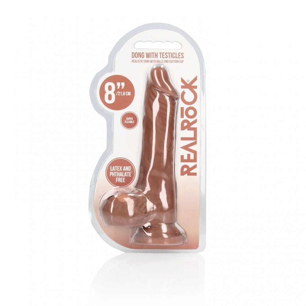 REALROCK 8'' Realistic Dong with Balls - Tan - Tan 20.3 cm Dong