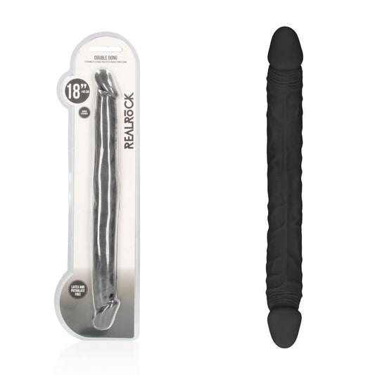 REALROCK 18'' Double Dildo - Black - Black 46 cm Double Dong