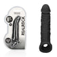 REALROCK 8'' Realistic Penis Extender with Rings - Black - Black 20.3 cm Penis Extension Sleeve