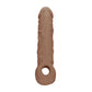 REALROCK 8'' Realistic Penis Extender with Rings - Tan - Tan 20.3 cm Penis Extension Sleeve