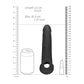 REALROCK 9'' Realistic Penis Extender with Rings - Black - Black 22.9 cm Penis Extension Sleeve