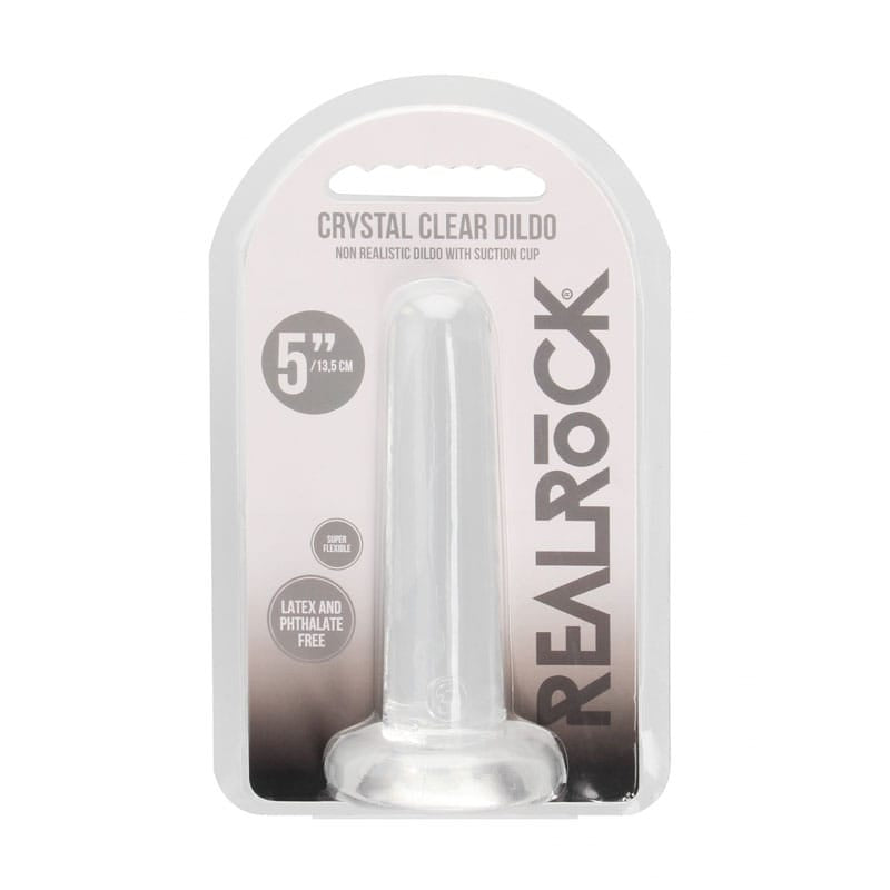 REALROCK Non Realistic Dildo With Suction Cup - 13.5 cm - Clear 13.5 cm Dong