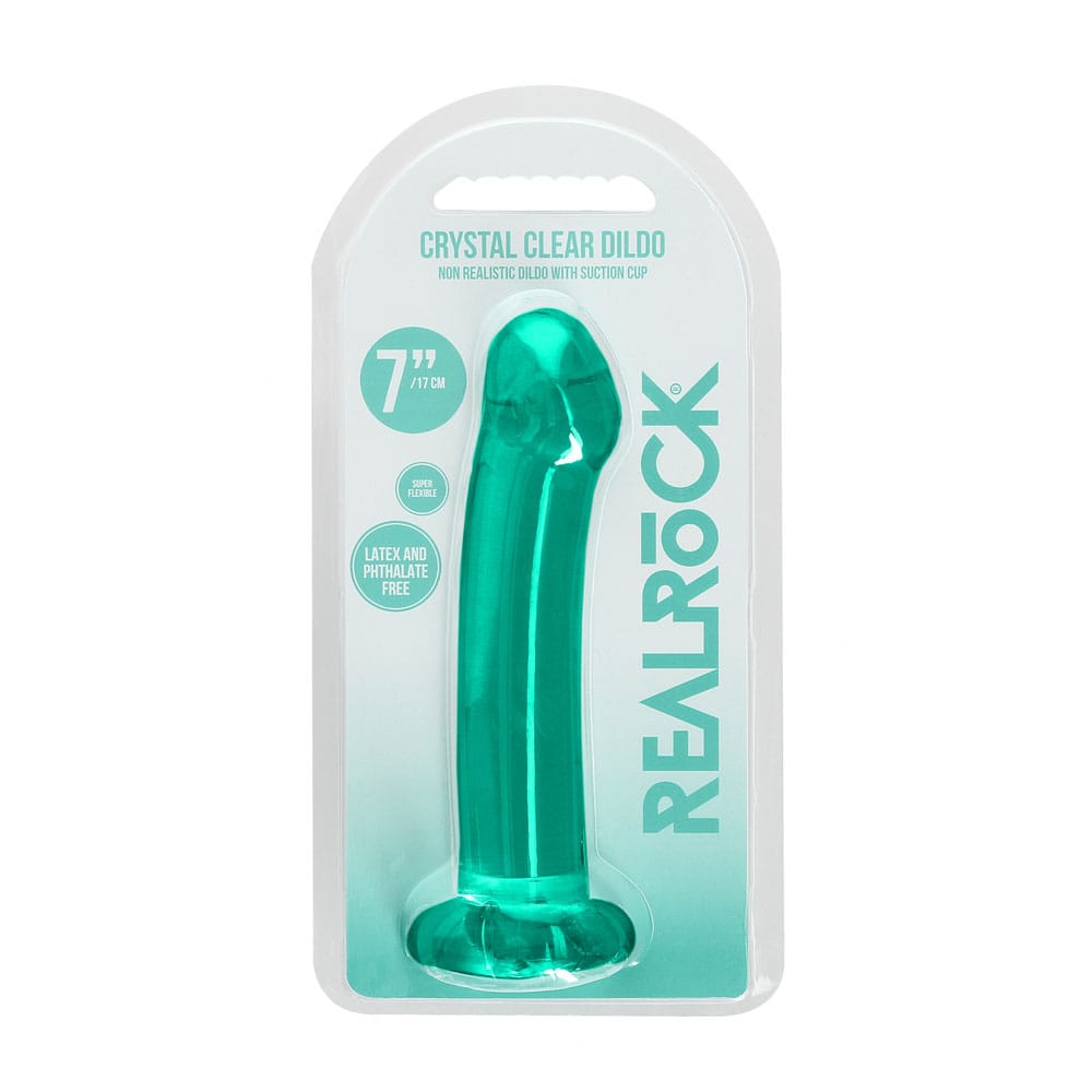 REALROCK Non Realistic Dildo With Suction Cup - 17 cm - Turquoise - Turquoise 17 cm Dong