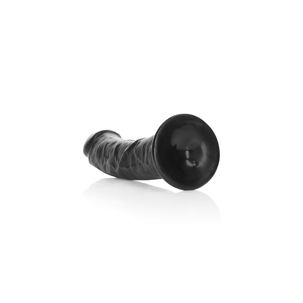 REALROCK Realistic Regular Curved Dildo with Suction Cup - 20 cm - Black 20 cm (8'') Dong