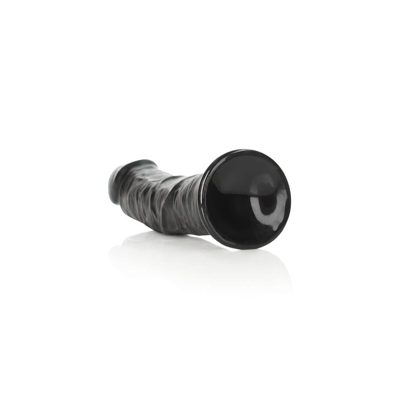 REALROCK Realistic Regular Curved Dildo with Suction Cup - 23 cm - Black 23 cm (9'') Dong