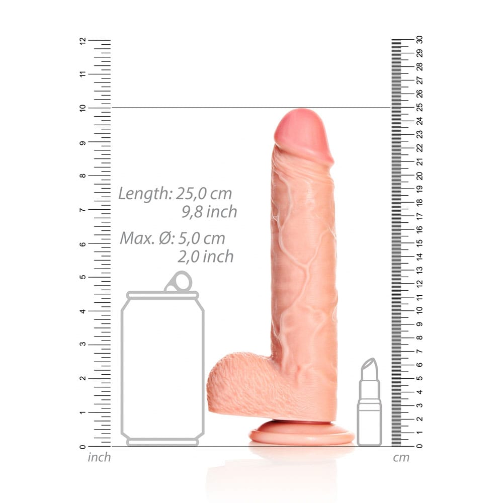 REALROCK Straight Realistic Dildo with Balls - 23 cm - Flesh 23 cm (9'') Dong