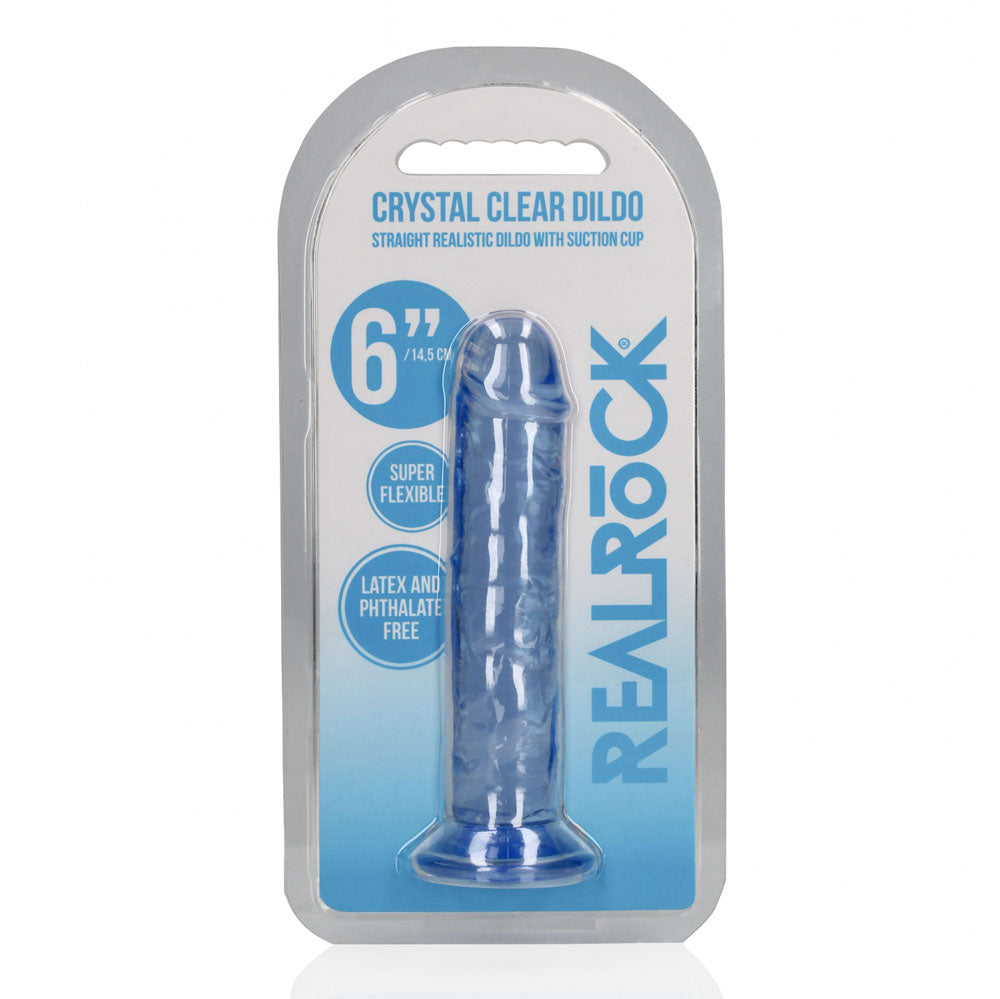 REALROCK 15.5 cm Straight Dildo - Blue - Blue 15.5 cm (6'') Dong