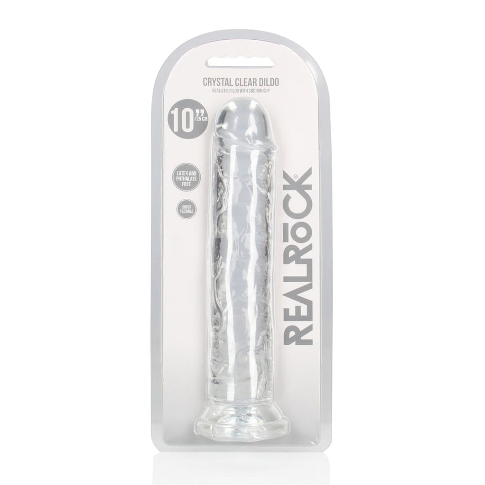 REALROCK 28 cm Straight Dildo - Transparent - Clear 28 cm (10'') Dong