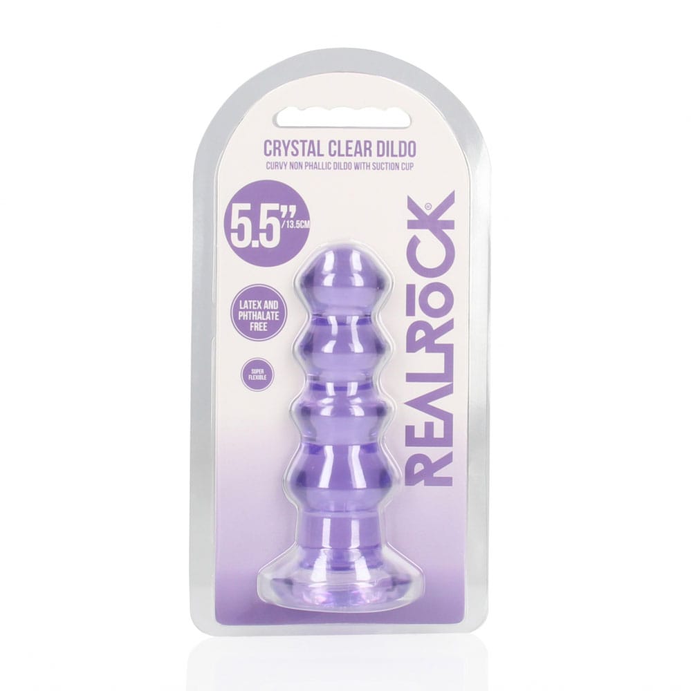 REALROCK 14 cm Curvy Anal Plug - Purple - Purple 14 cm (4.5'') Butt Plug