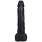 REALROCK 38cm Extra Long Dildo with Balls - Black - Black 38 cm (15'') Extra Long Dong