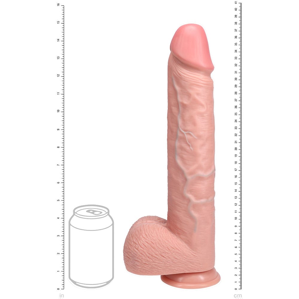 REALROCK 38cm Extra Long Dildo with Balls - Flesh - Flesh 38 cm (15'') Extra Long Dong