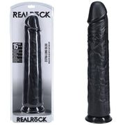 REALROCK 38cm Extra Long Dildo - Black - Black 38 cm (15'') Extra Long Dong