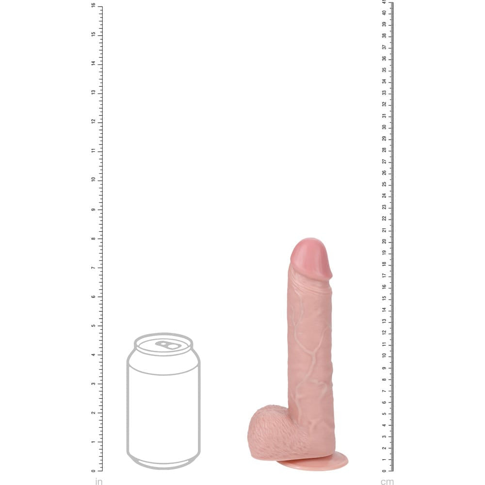 REALROCK 20cm Vibrating + Thrusting Cock with Balls - Flesh - Flesh 20.3 cm (8'') USB Rechargeable Vibrating and Thrusting Dong