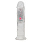 REALROCK 6'' No Balls Wireless Rechargeable LED Vibrating Dong - Clear with LED 16.5 cm USB Rechargeable Vibrating Dong with Remote