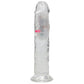 REALROCK 7'' No Balls Wireless Rechargeable LED Vibrating Dong - Clear with LED 20 cm USB Rechargeable Vibrating Dong with Remote