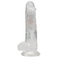 REALROCK 7'' with Balls Wireless Rechargeable LED Vibrating Dong - Clear with LED 19.5 cm USB Rechargeable Vibrating Dong with Remote