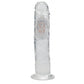 REALROCK 8'' No Balls Wireless Rechargeable LED Vibrating Dong - Clear with LED 22 cm USB Rechargeable Vibrating Dong with Remote