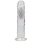 REALROCK 8'' No Balls Wireless Rechargeable LED Vibrating Dong - Clear with LED 22 cm USB Rechargeable Vibrating Dong with Remote