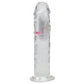 REALROCK 8'' No Balls Wireless Rechargeable LED Vibrating Dong - Clear with LED 22 cm USB Rechargeable Vibrating Dong with Remote