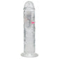 REALROCK 8'' No Balls Wireless Rechargeable LED Vibrating Dong - Clear with LED 22 cm USB Rechargeable Vibrating Dong with Remote