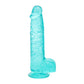 REALROCK 5'' Crystal Clear Dildo with Balls - Turquoise - Clear Turquoise 14.7 cm Dong