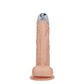 REALROCK Metal Head 6'' Rechargeable Dildo - Flesh - Flesh 16.2 cm USB Rechargeable Vibrating Dildo with Metal Head and Wireless Remote