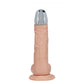 REALROCK Metal Head 7'' Rechargeable Dildo - Flesh - Flesh 19 cm USB Rechargeable Vibrating Dildo with Metal Head and Wireless Remote