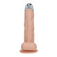 REALROCK Metal Head 8'' Rechargeable Dildo - Flesh - Flesh 22 cm USB Rechargeable Vibrating Dildo with Metal Head and Wireless Remote