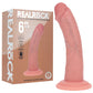 REALROCK Dual Density 6'' Vibrating Silicone Dildo - Flesh - Flesh 15.2 cm USB Rechargeable Vibrating Dildo