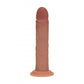REALROCK Dual Density 8'' Vibrating Silicone Dildo - Tan - Tan 20.3 cm USB Rechargeable Vibrating Dildo
