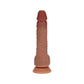 REALROCK Dual Density 7'' Vibrating & Thrusting Dildo - Tan - Tan 17.8 cm USB Rechargeable Vibrating & Thrusting Dildo