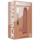 REALROCK Dual Density 8'' Vibrating & Thrusting Dildo - Tan - Tan 20.3 cm USB Rechargeable Vibrating & Thrusting Dildo