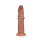 REALROCK Dual Density 7'' Sliding Skin Silicone Dildo - Tan - Tan 15.2 cm Sliding Skin Dildo