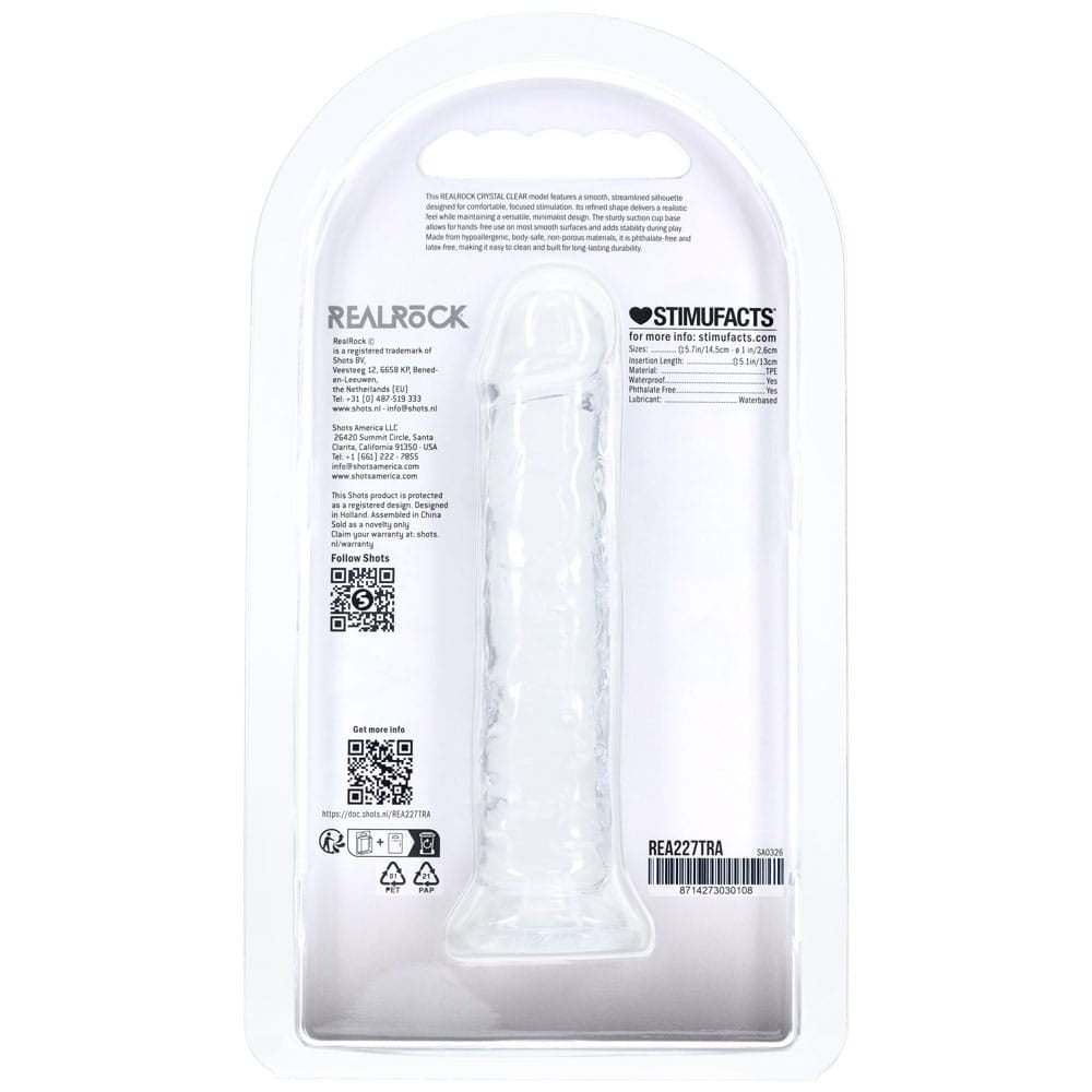 REALROCK Realistic 5'' Dildo - Clear - Clear 12.7 cm Dildo