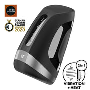 Satisfyer Men Heat Vibration - Black USB Rechargeable Masturbator